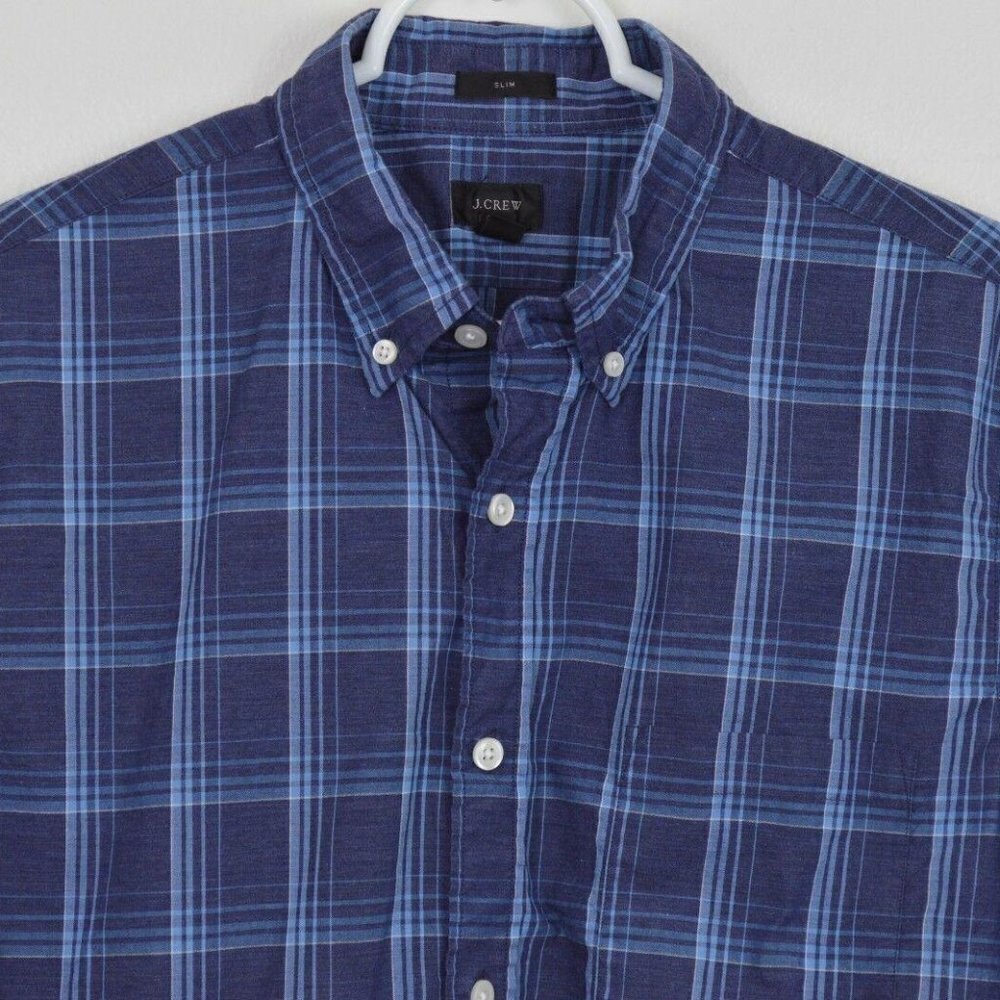 J CREW Medium Slim Plaid Long Sleeve Shirt Button